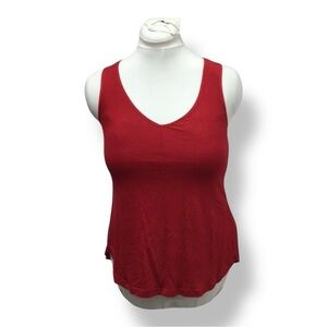 Banana Republic Women’s Flowy Pleated Racerback Tank Top Bloomington Red XS